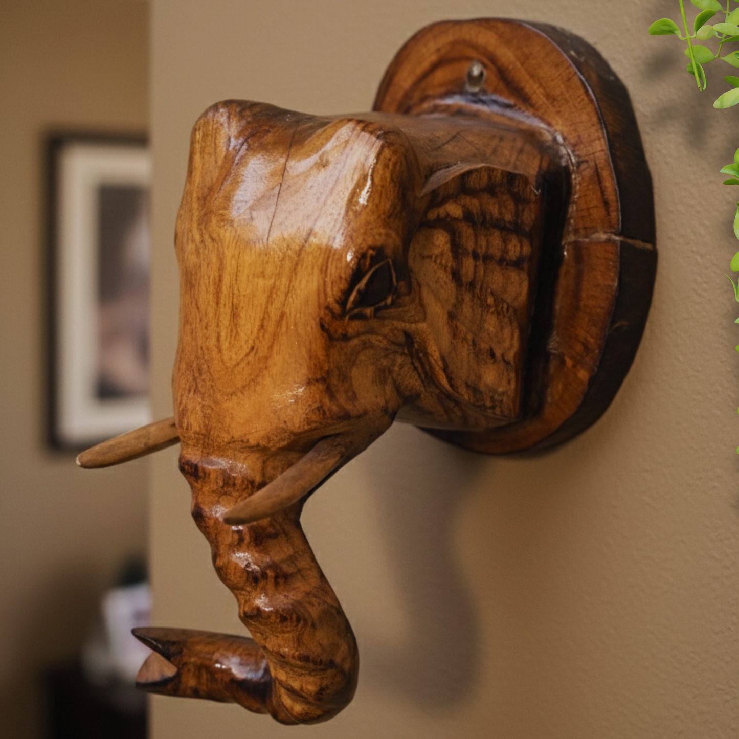 Handcrafted Elephant Wall Sculpture