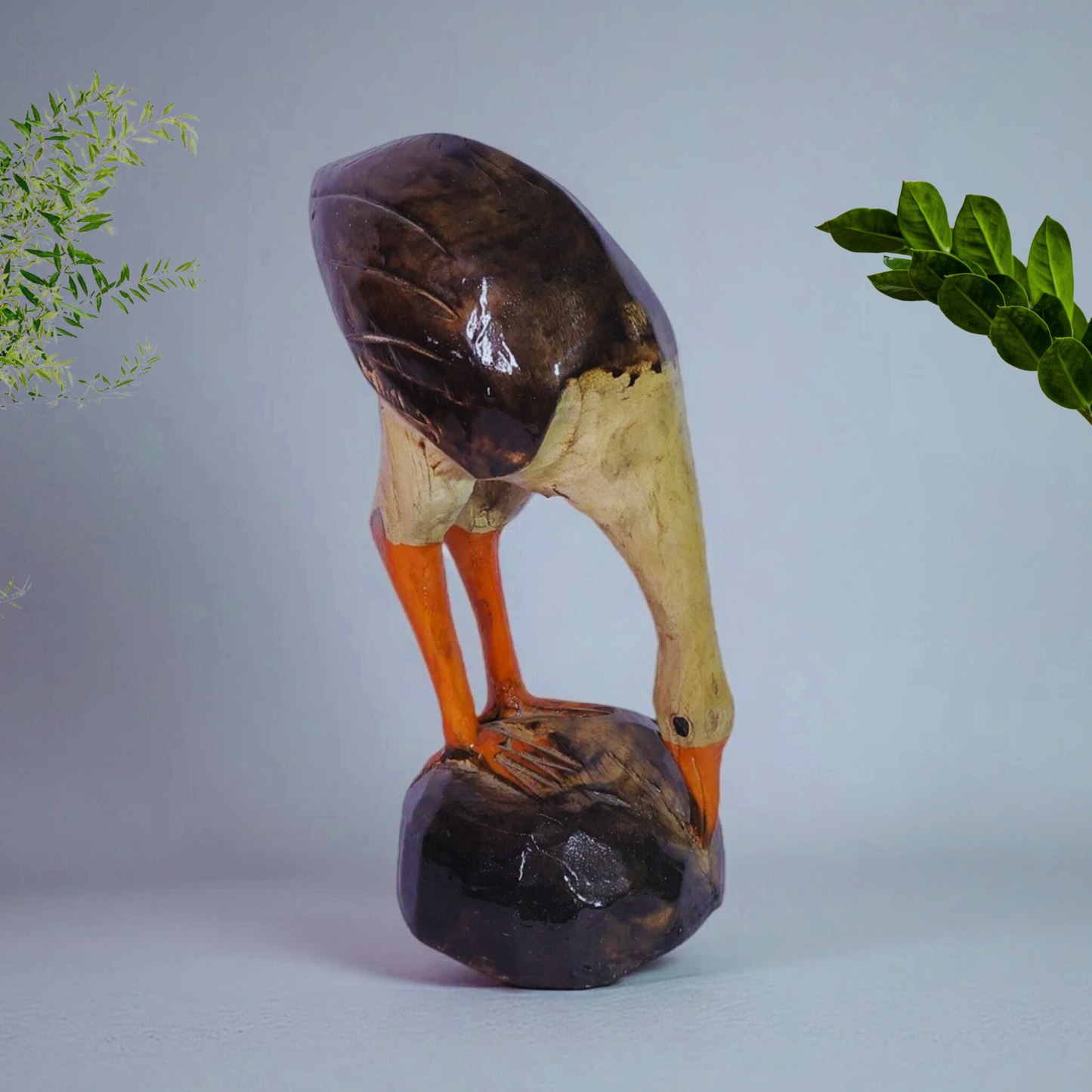 Handcrafted Heron Bird Carving