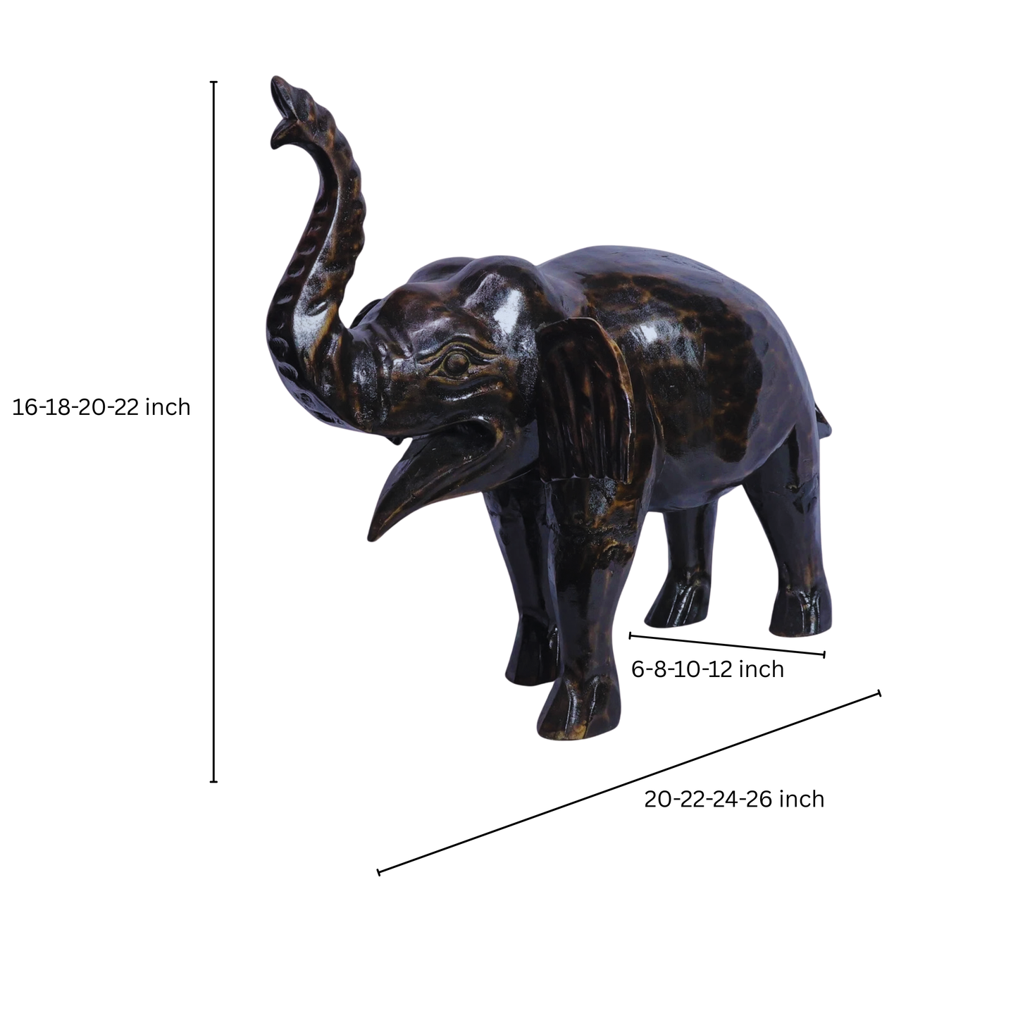 Glossy Wooden Handmade Elephant Decor