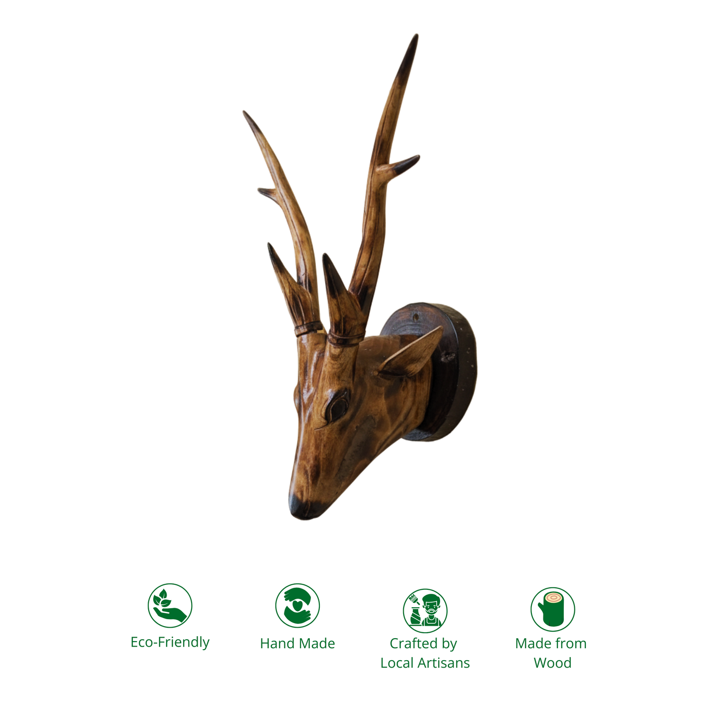 Wooden Handmade Rustic Deer Wall Decor