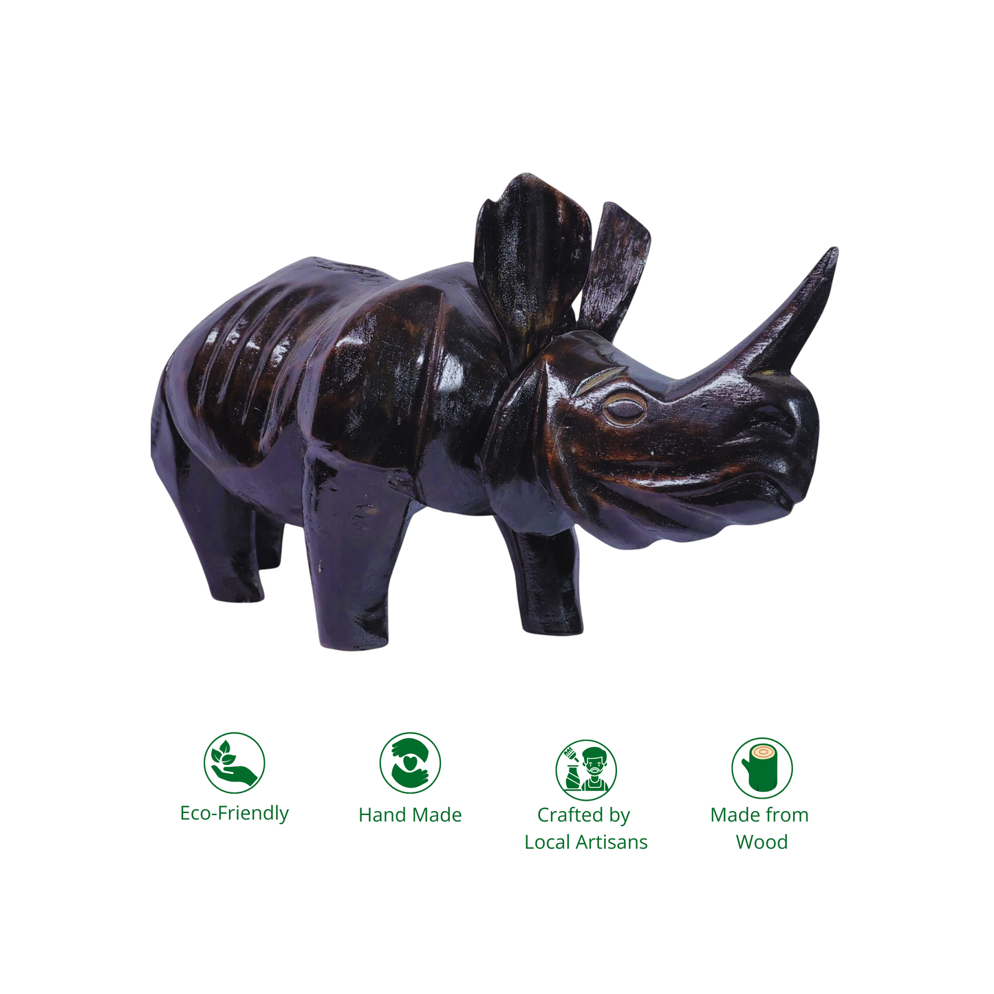 Handmade Rhino Gloss Figurine