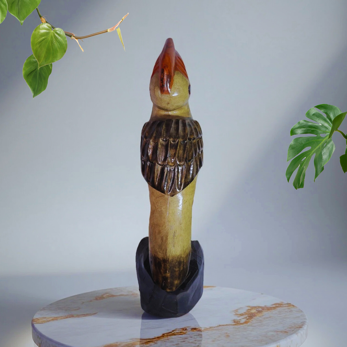 Handcrafted Wooden Hornbill Figurine