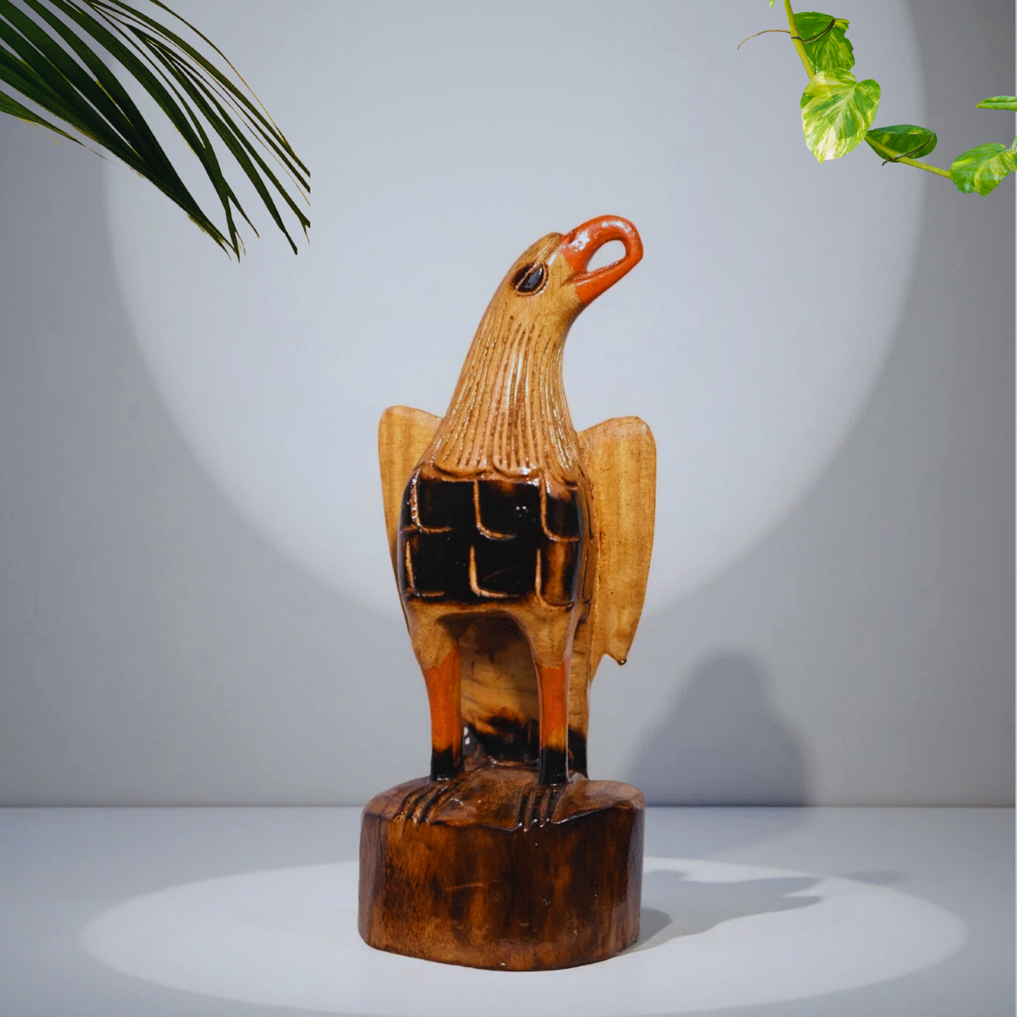 Handcrafted Wooden Eagle Sculpture