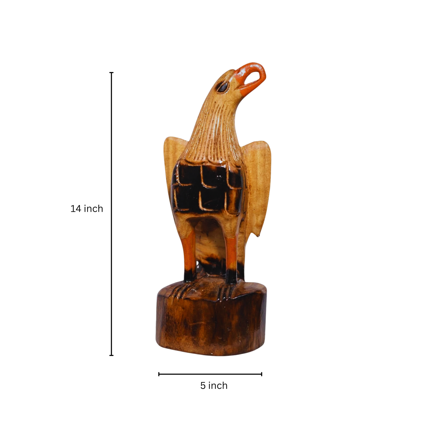 Handcrafted Wooden Eagle Sculpture