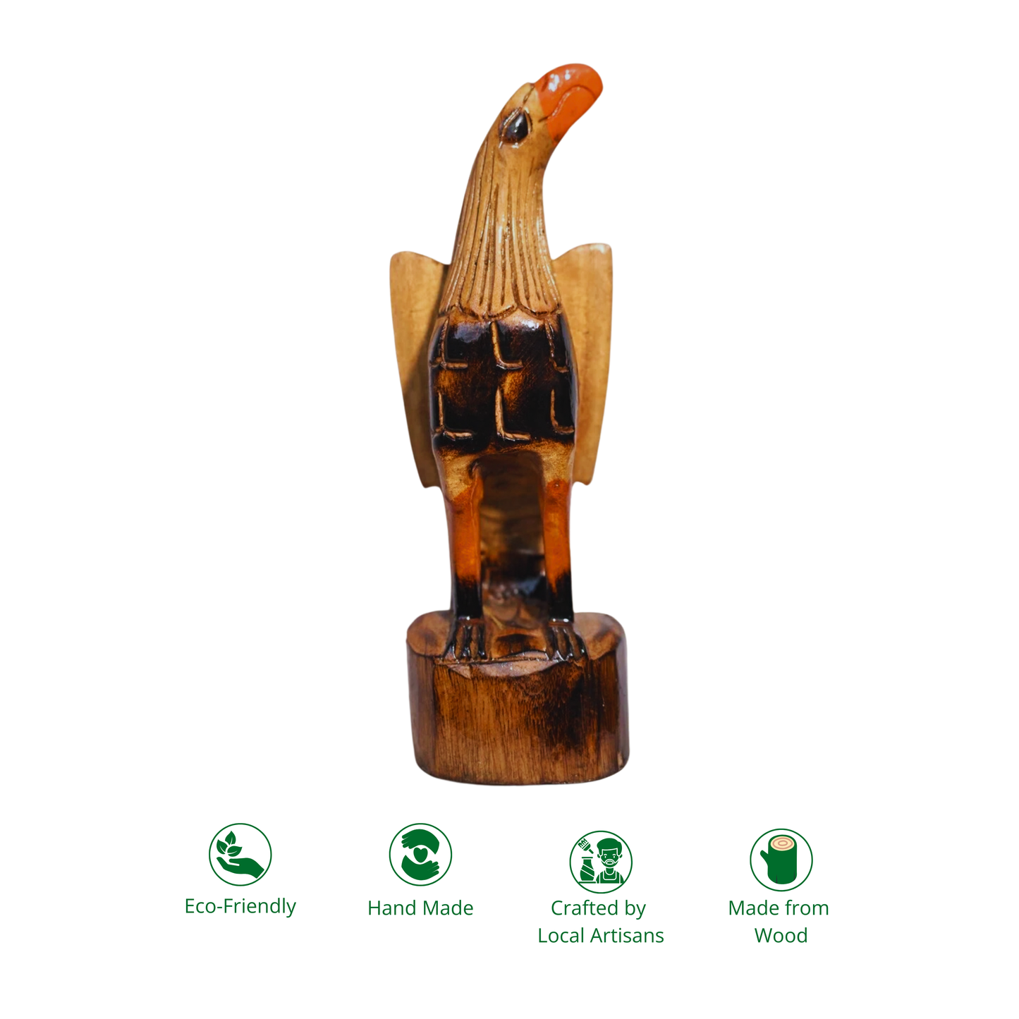 Handcrafted Wooden Eagle Figurine