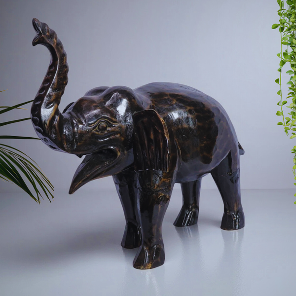 Glossy Wooden Handmade Elephant Decor