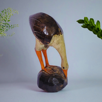 Handcrafted Heron Bird Carving