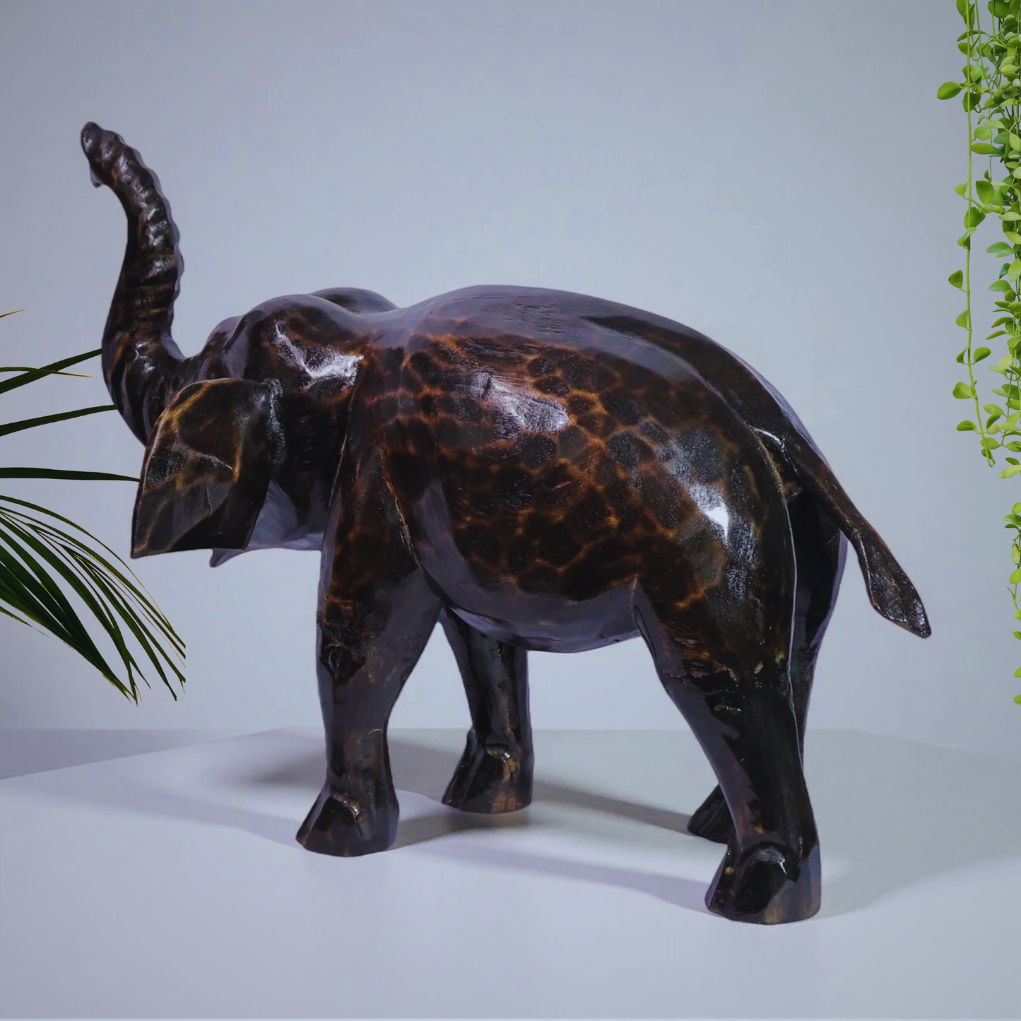Glossy Wooden Handmade Elephant Decor