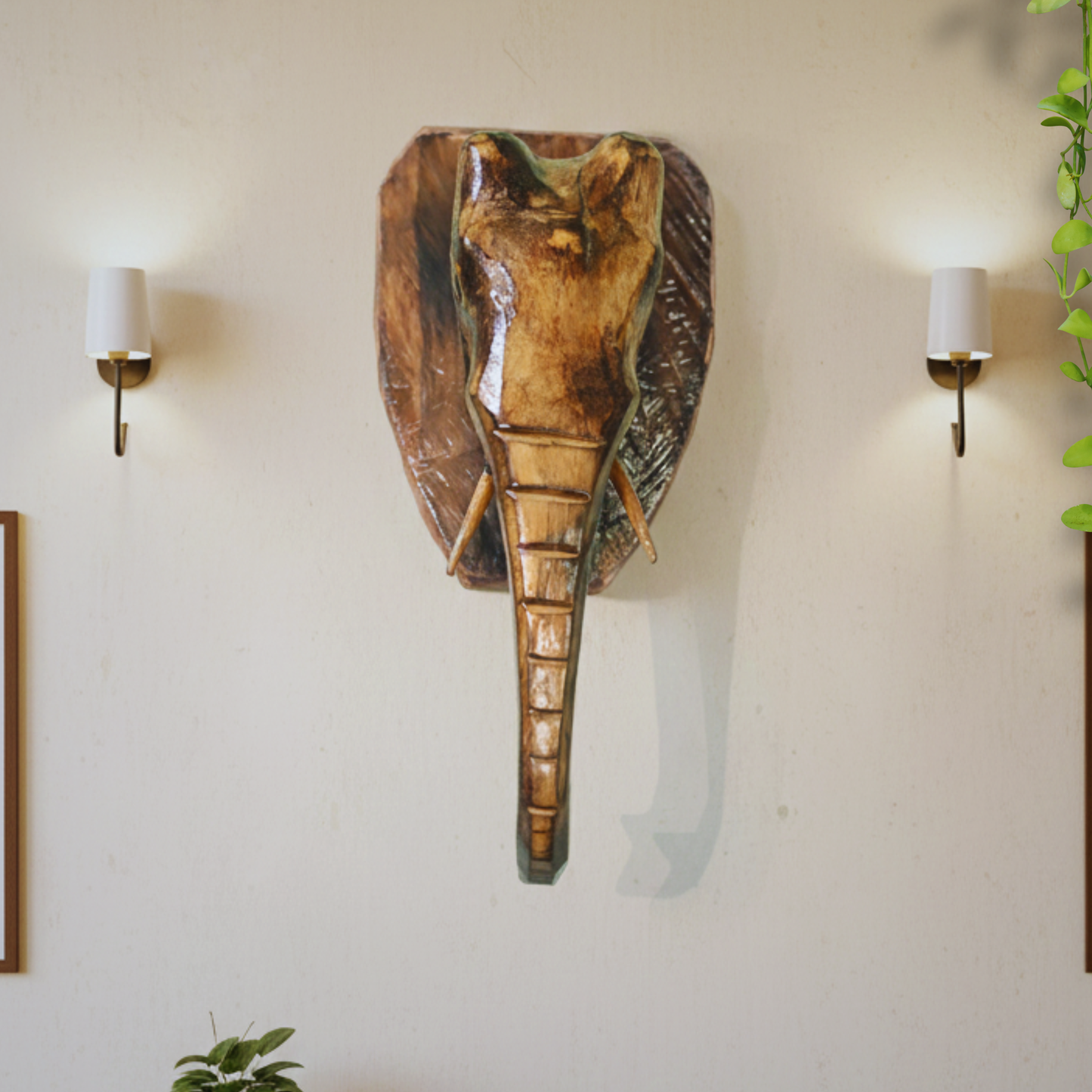 Handmade Elephant Wall Sculpture