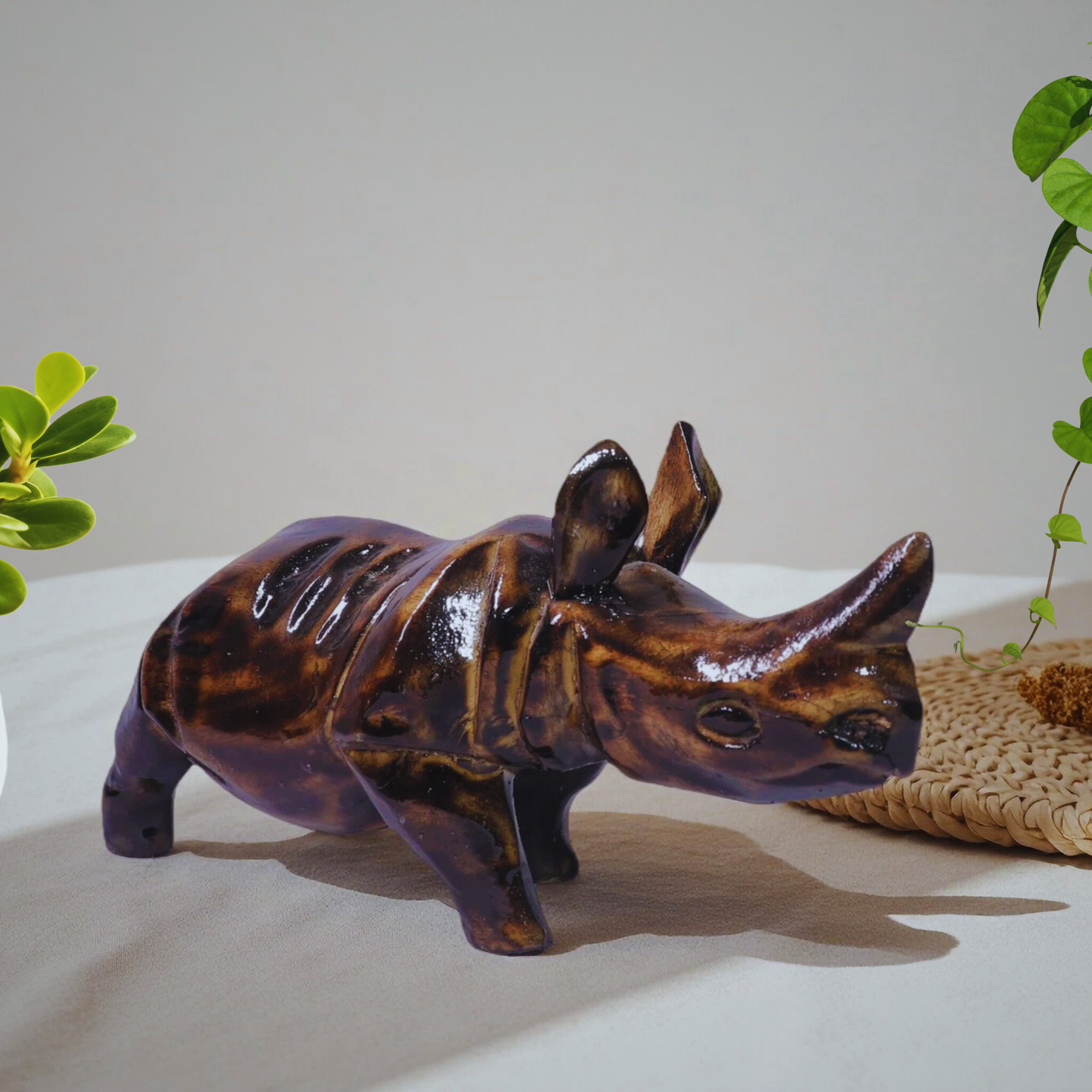 Handmade Rhino Sculpture