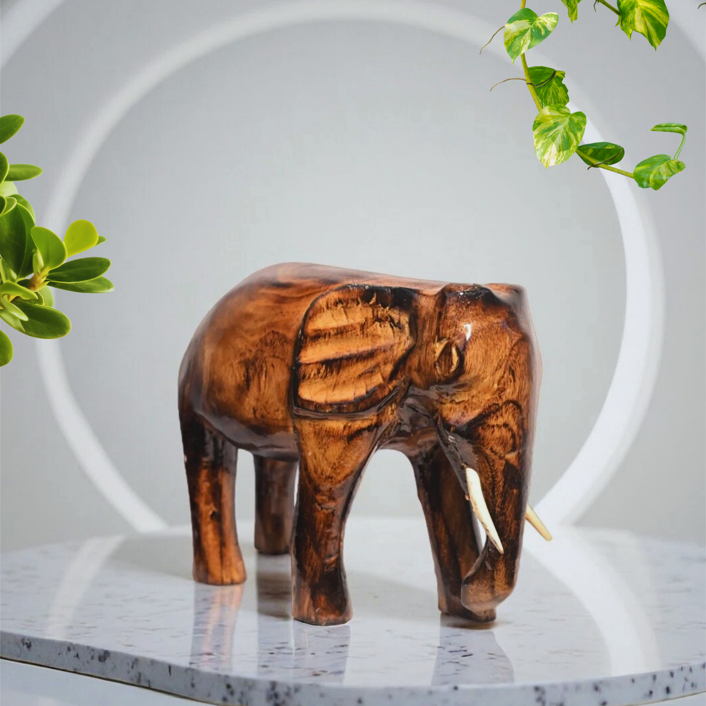 Wooden Elephant Sculpture