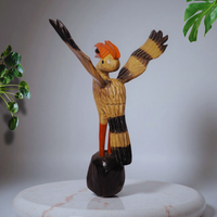 Handcrafted Wooden Winged Hornbill Figurine