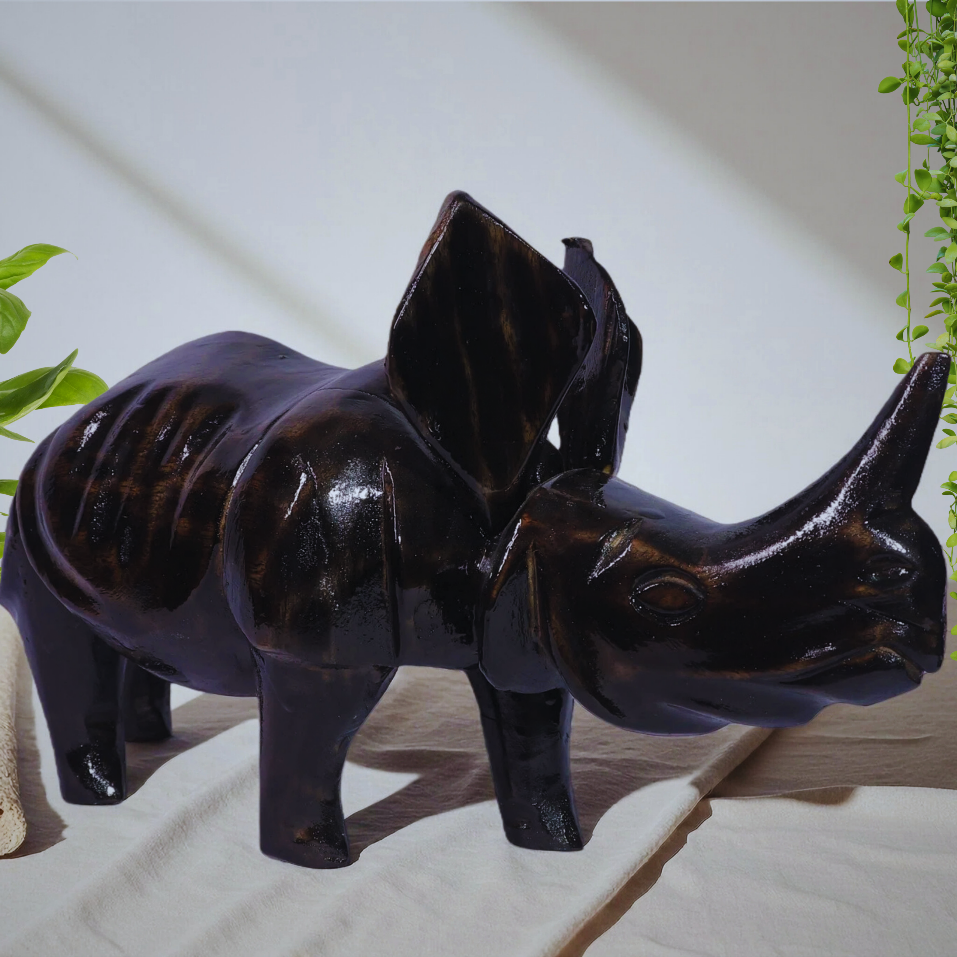 Handmade Rustic Rhino Decor