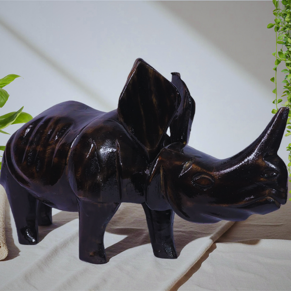 Handmade Rustic Rhino Decor