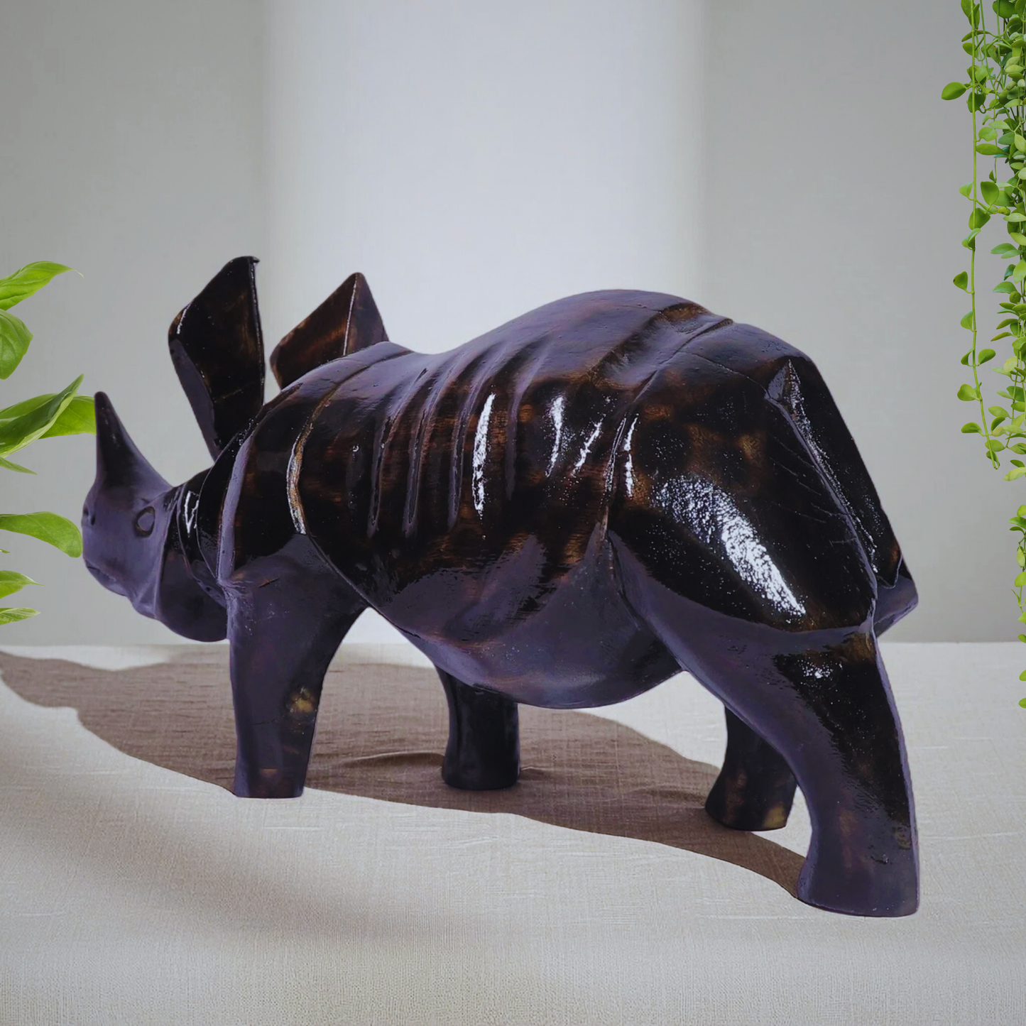 Handmade Rustic Rhino Decor