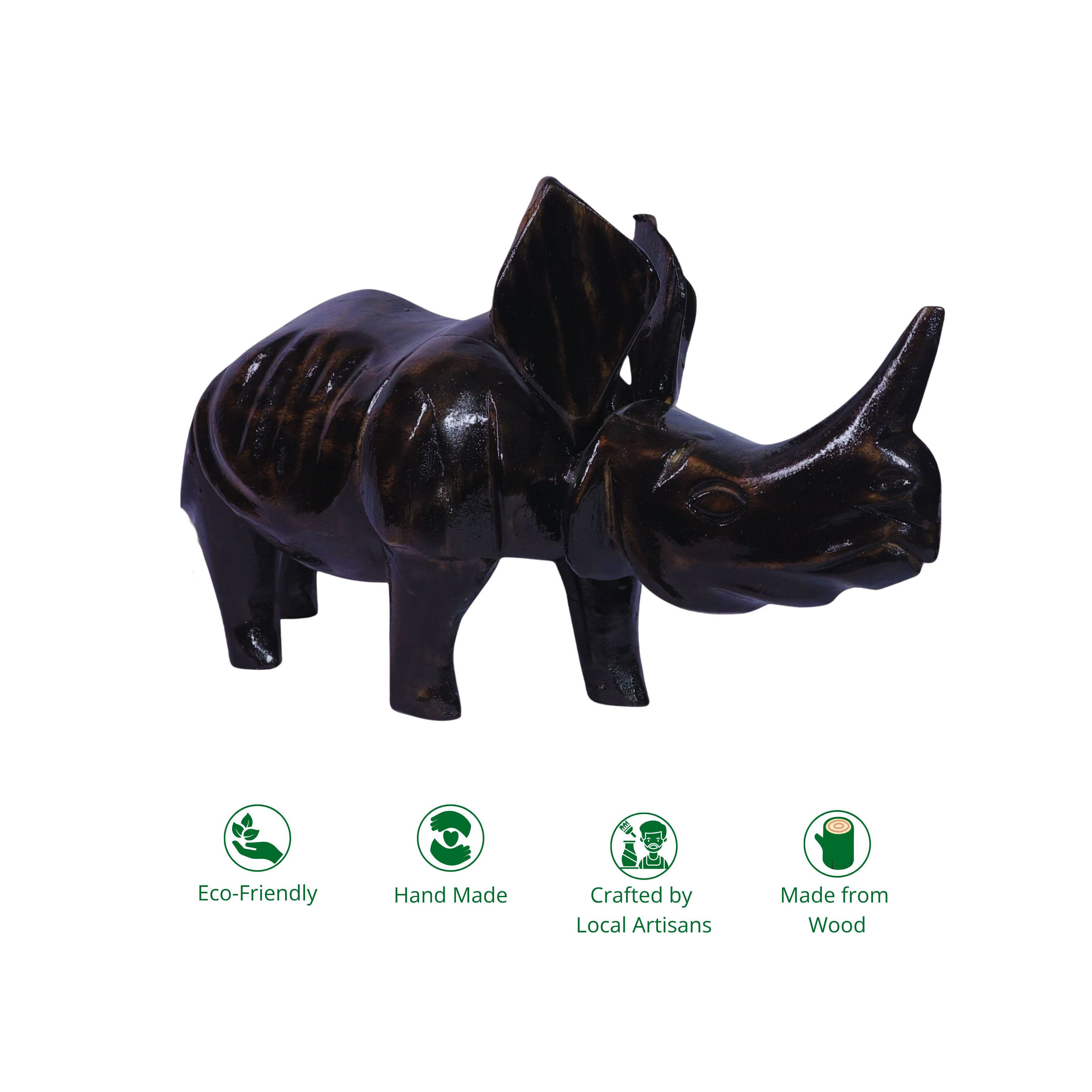Handmade Rustic Rhino Decor