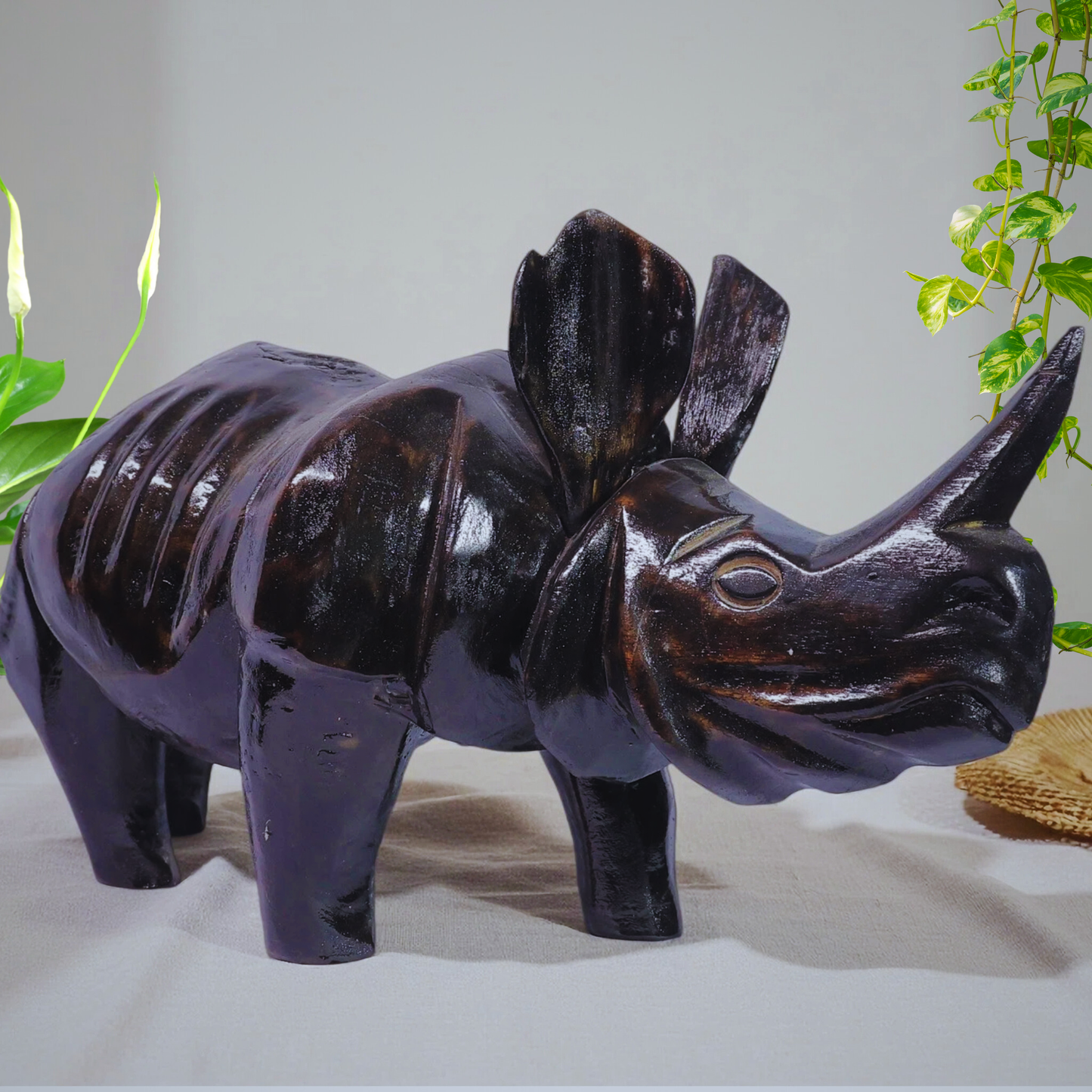 Handmade Rhino Gloss Figurine