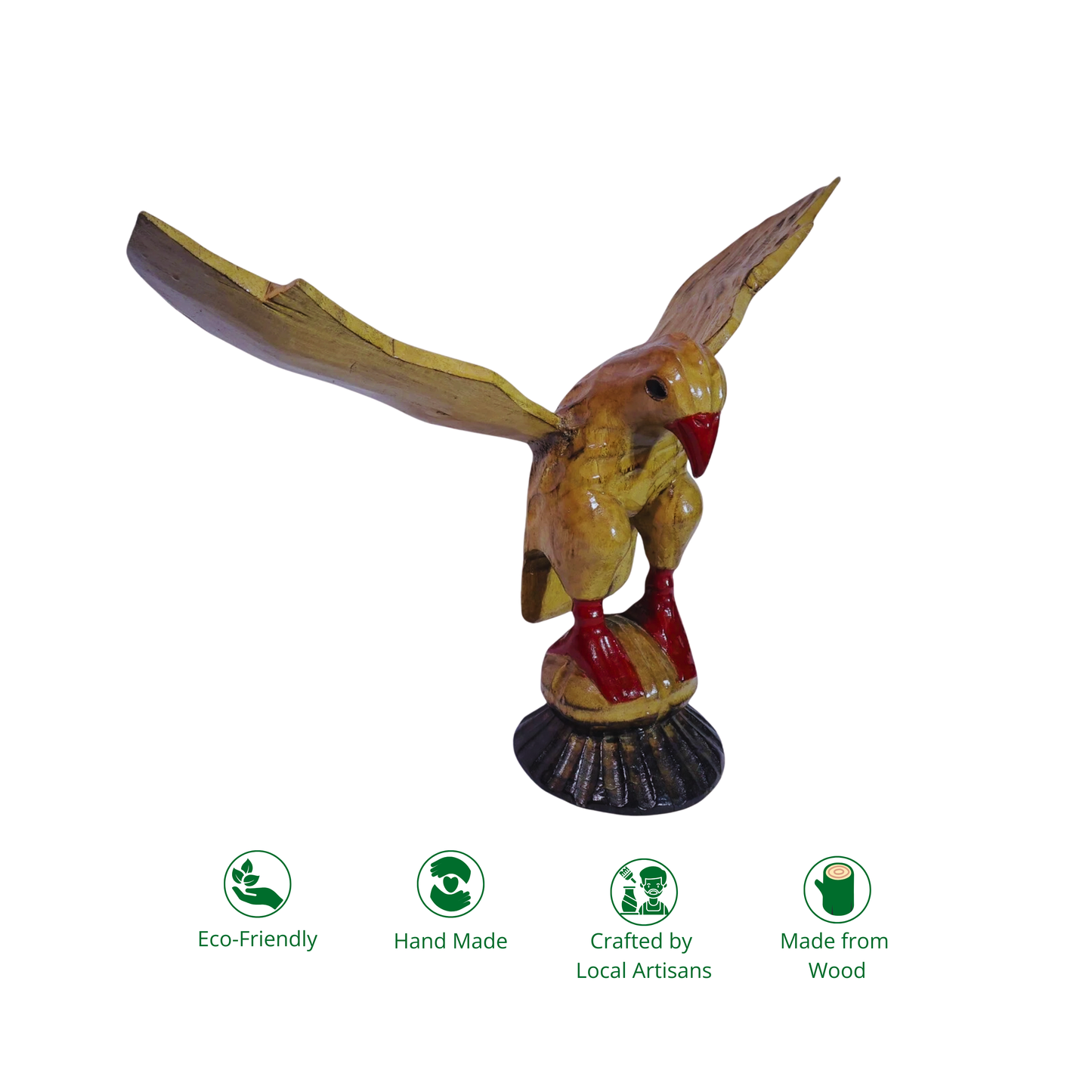 Wooden Handmade Flying Eagle Sculpture