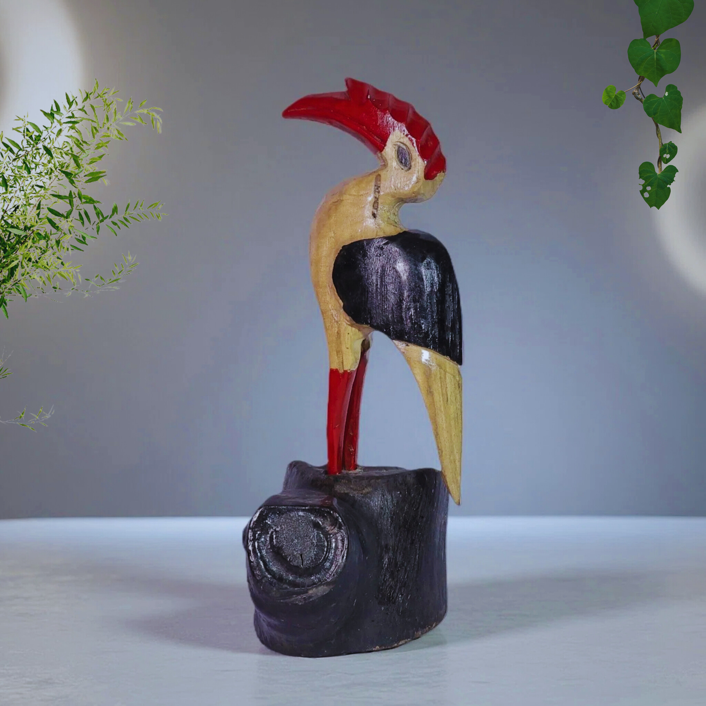 Handcrafted Wooden Hornbill Decor