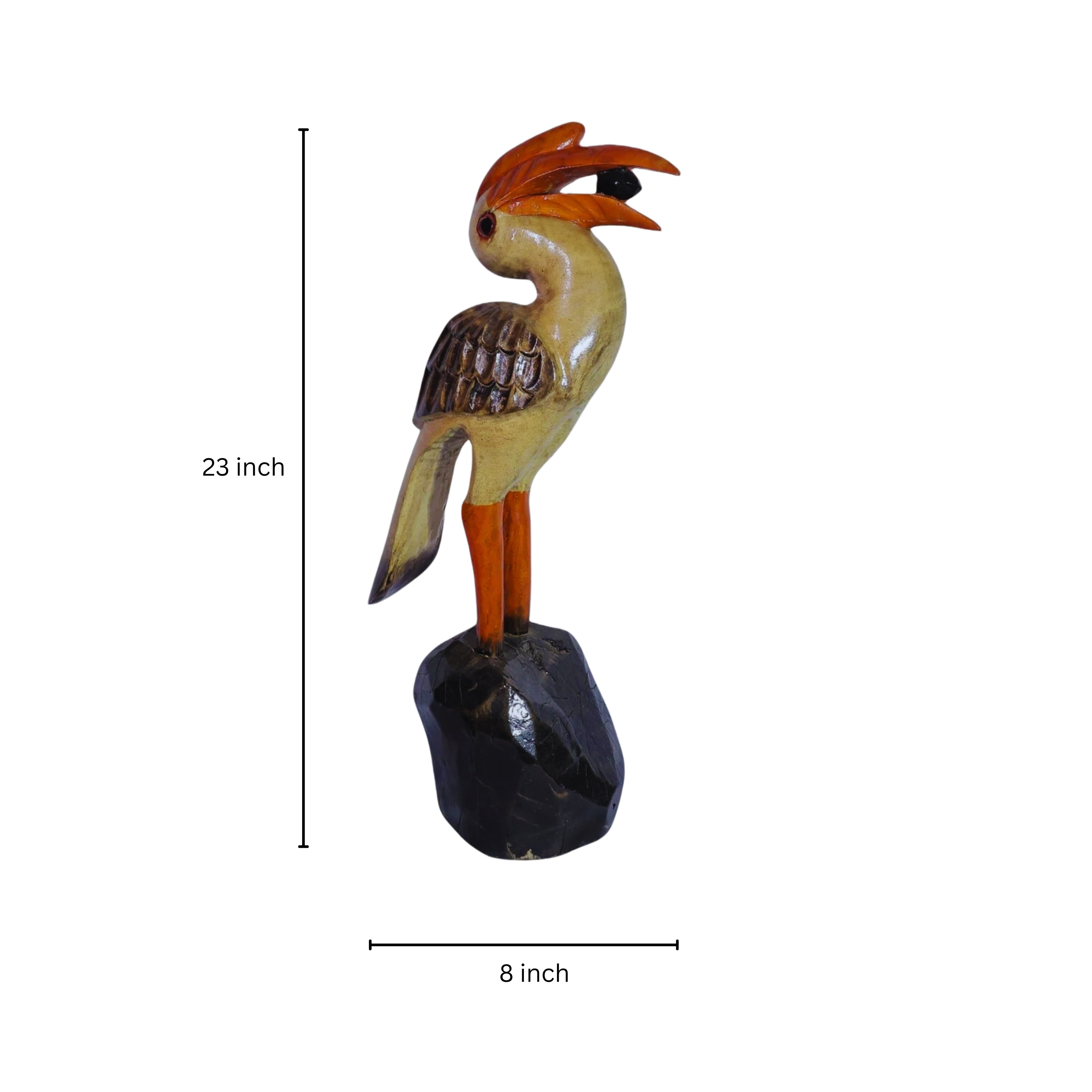 Handcrafted Wooden Hornbill Figurine
