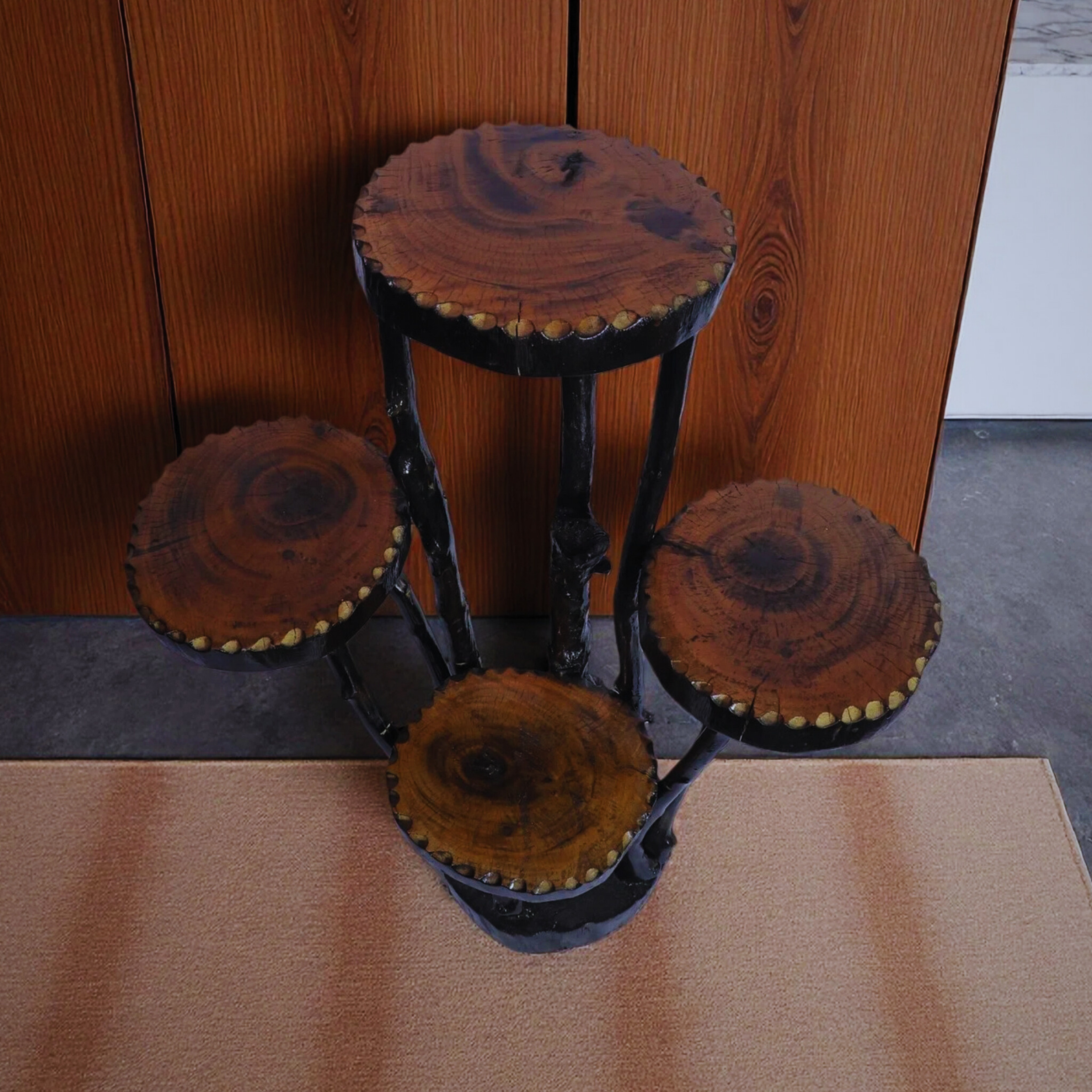 Handmade Wooden 4 Tier Display Stand