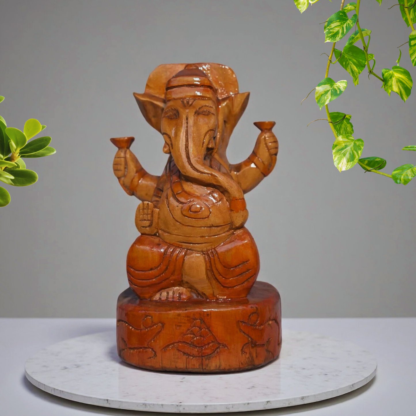 Handcrafted Wooden Ganesha Idol