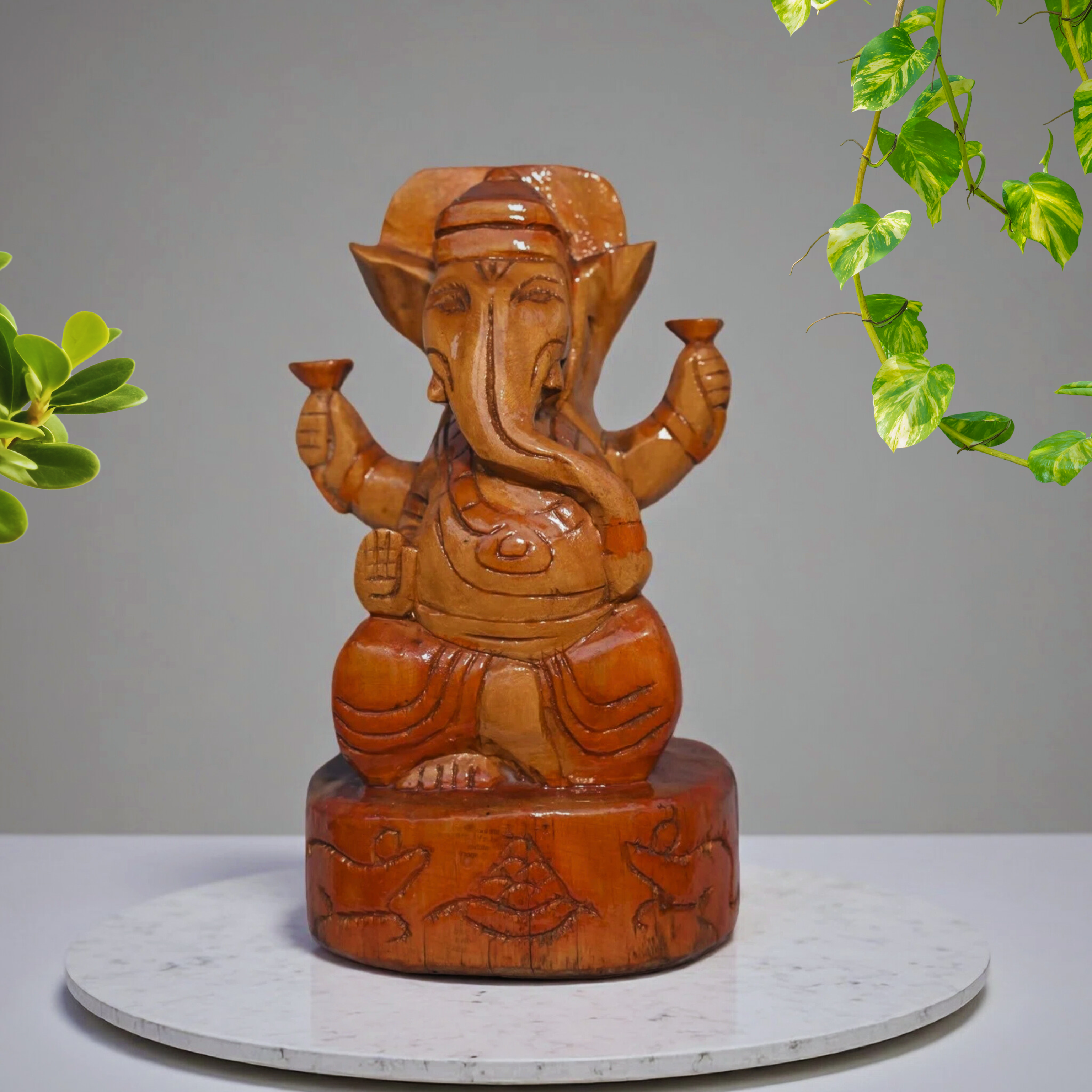 Handcrafted Wooden Ganesha Idol