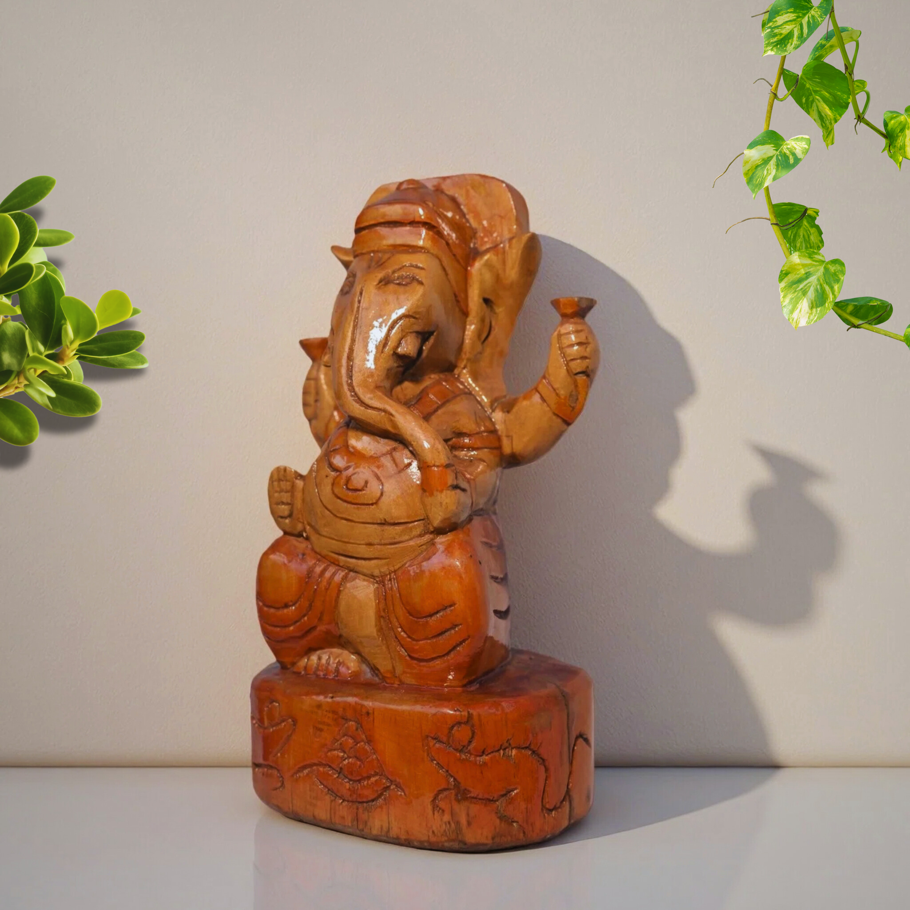 Handcrafted Wooden Ganesha Idol