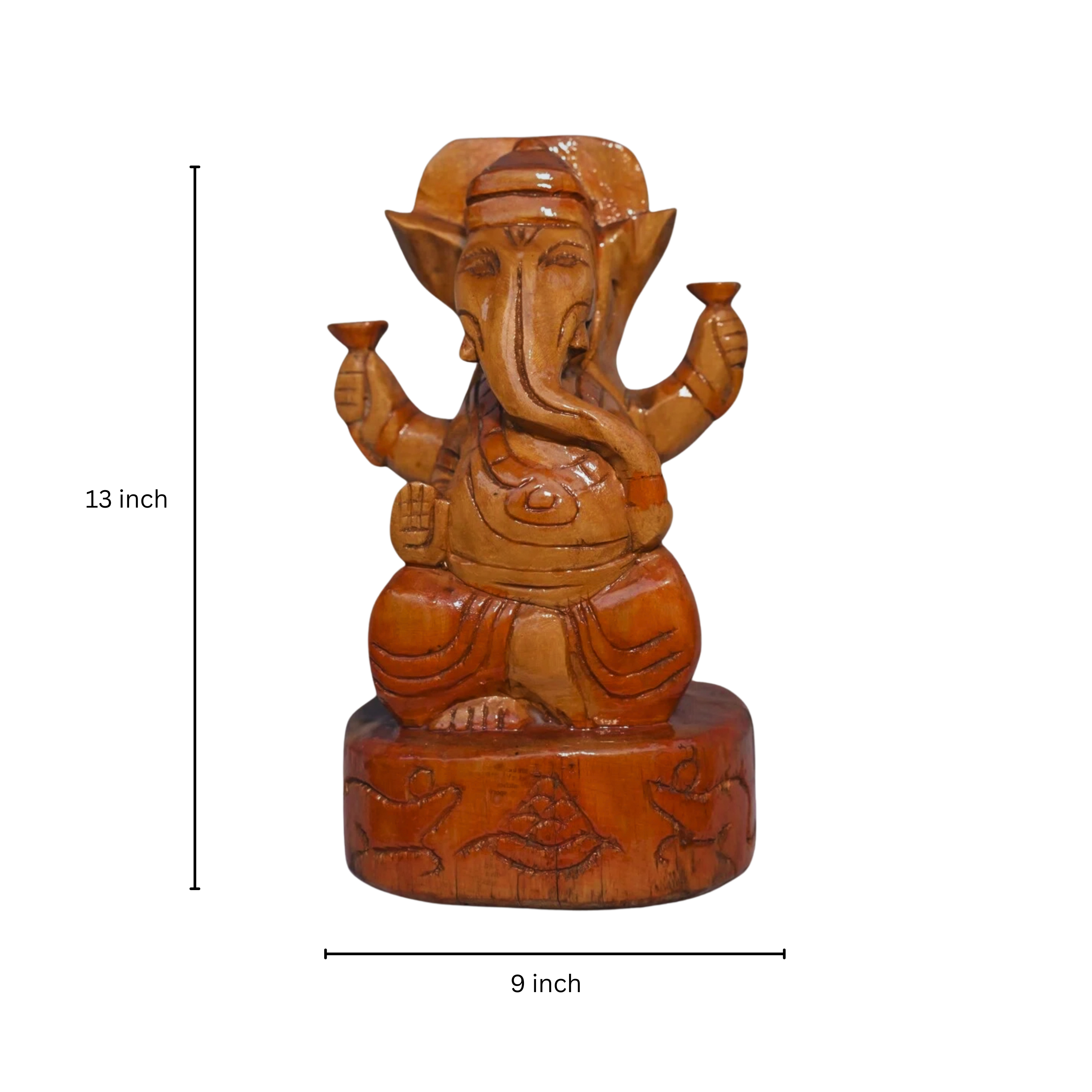 Handcrafted Wooden Ganesha Idol