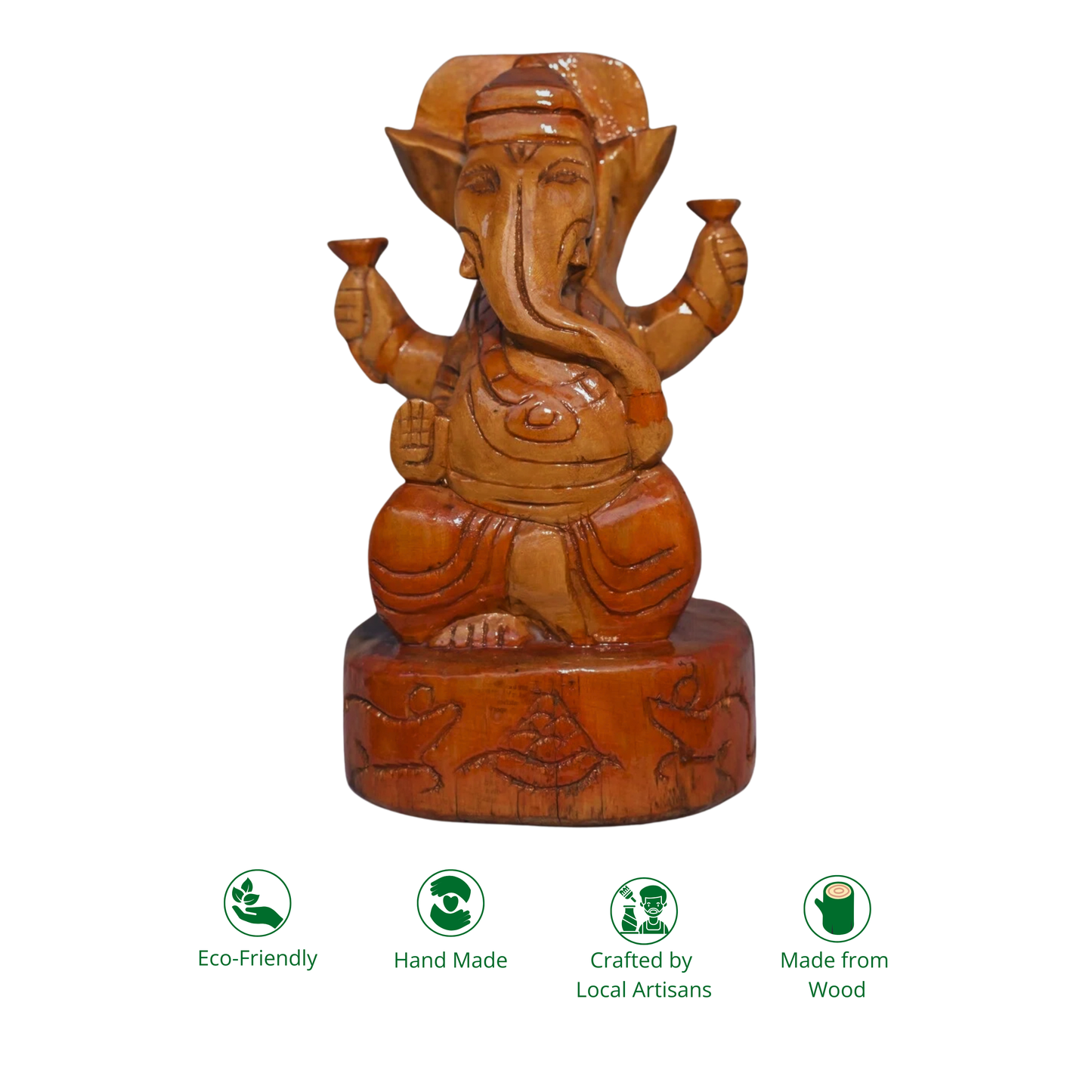 Handcrafted Wooden Ganesha Idol