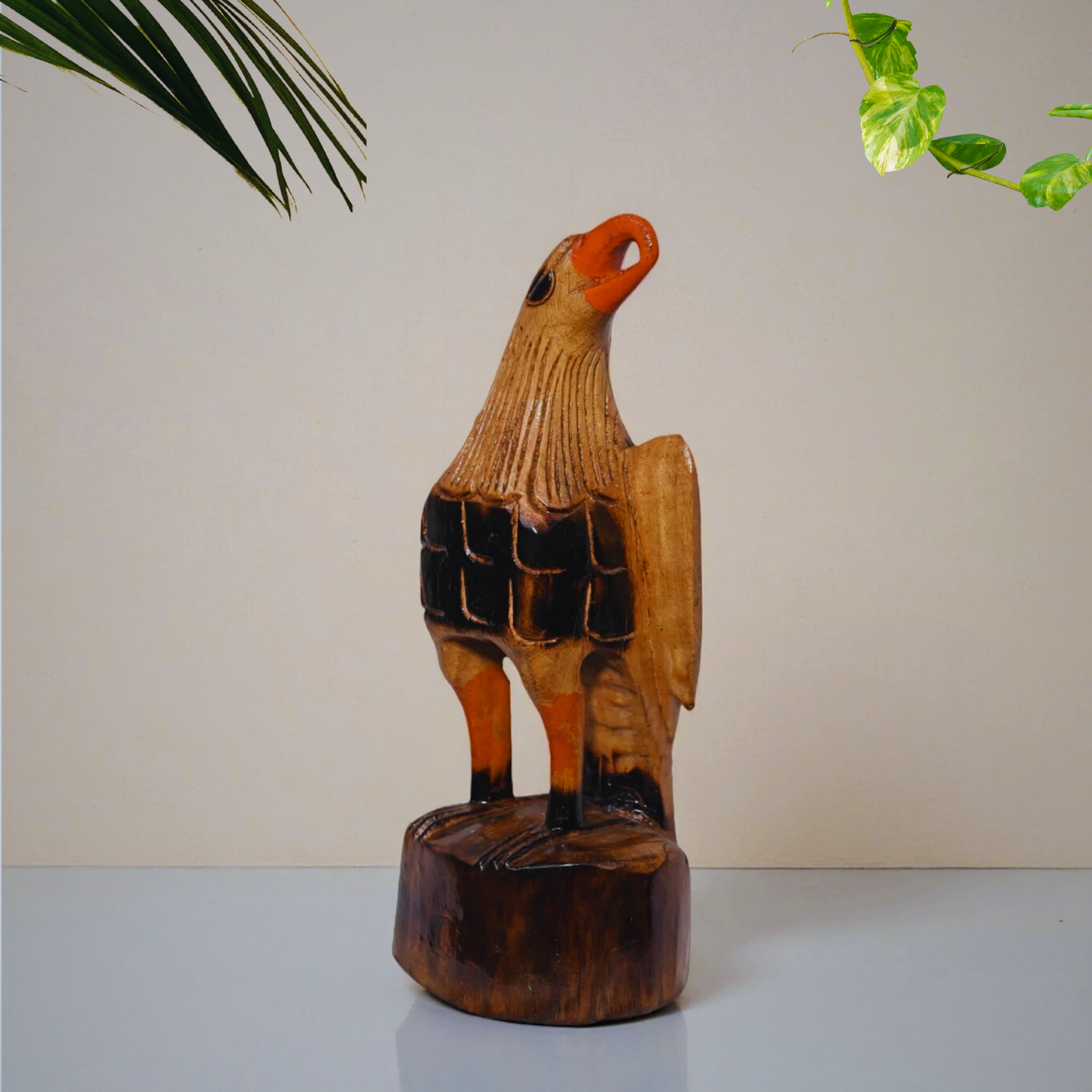Handcrafted Wooden Eagle Sculpture