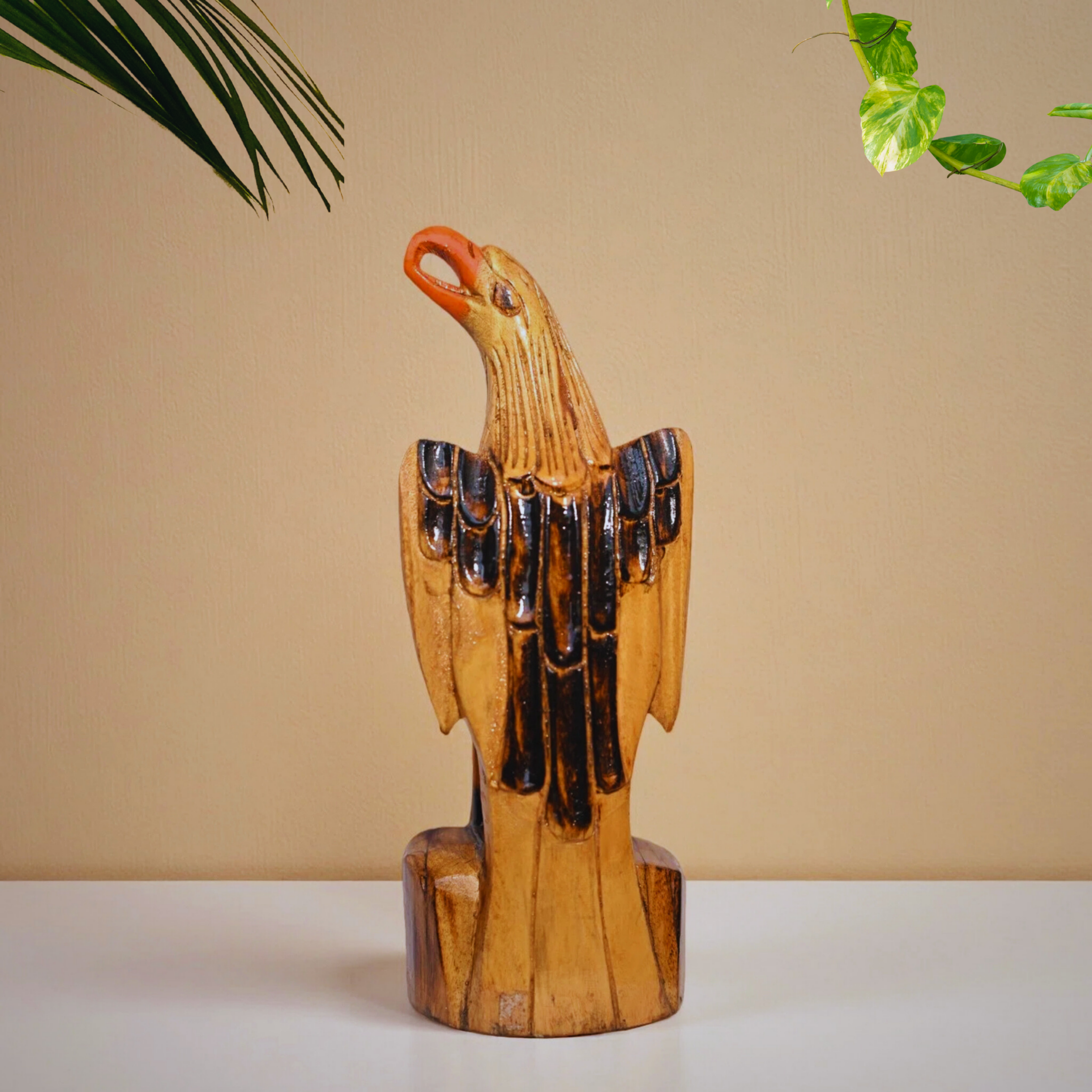 Handcrafted Wooden Eagle Sculpture