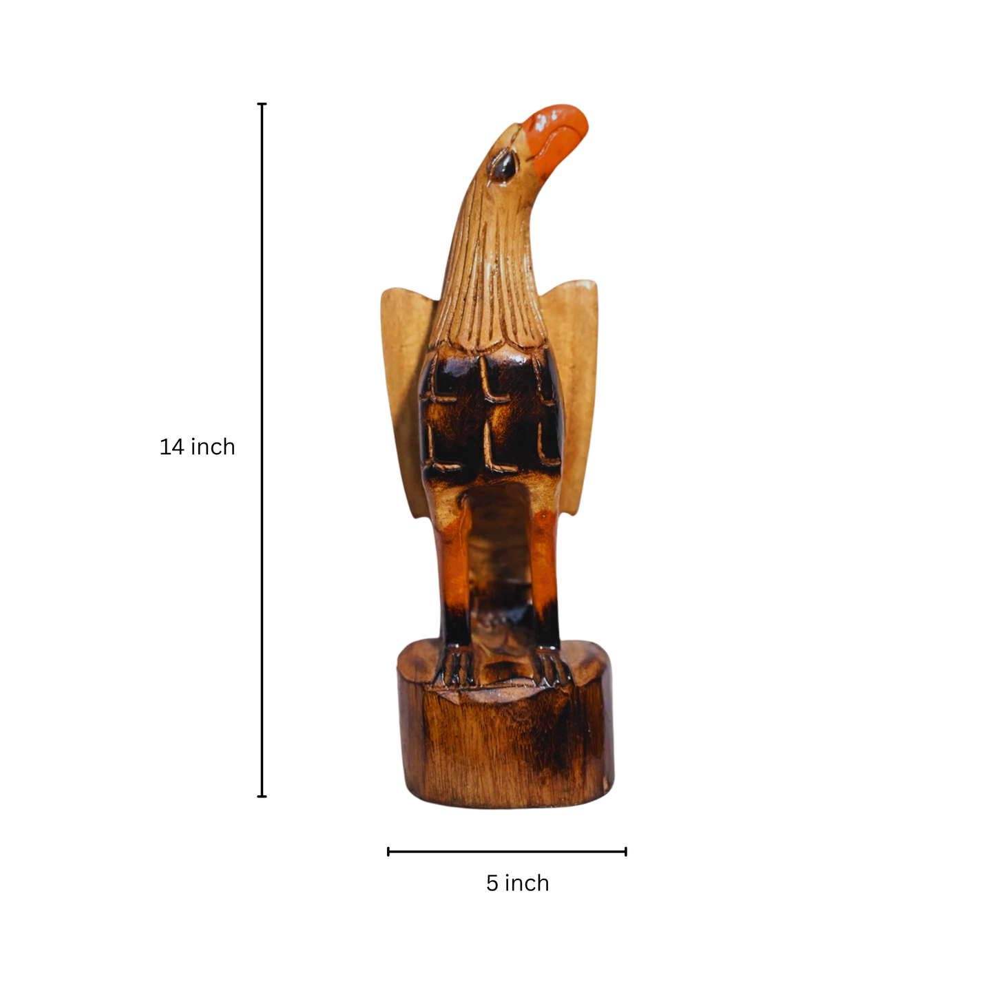 Handcrafted Wooden Eagle Figurine