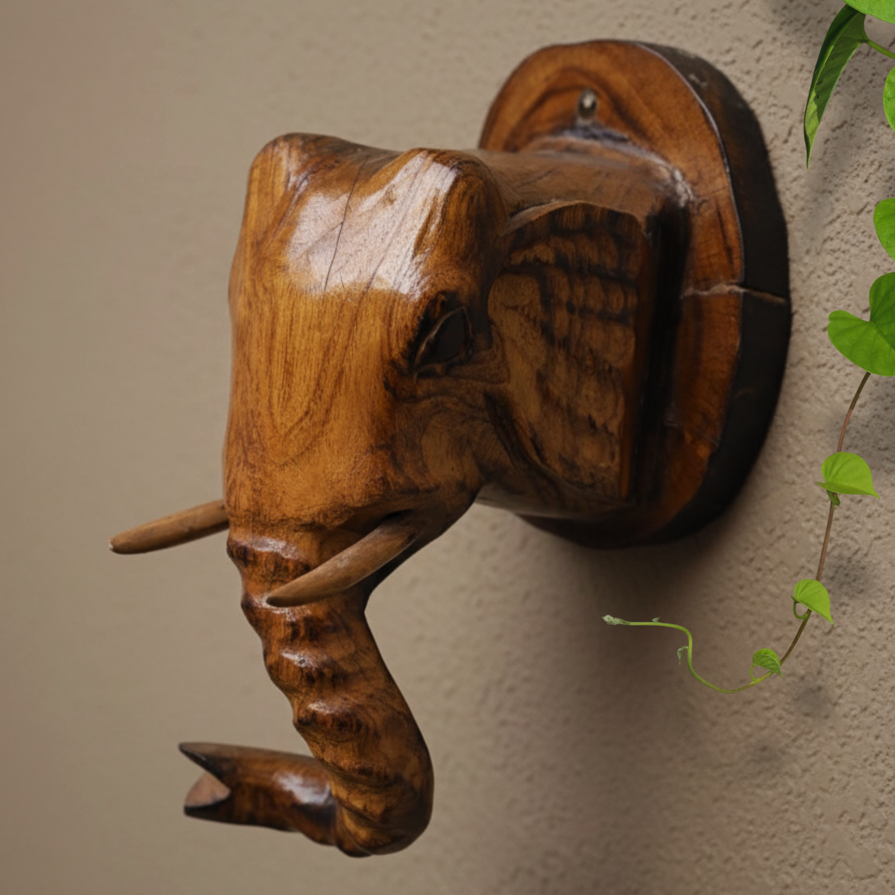 Handcrafted Elephant Wall Sculpture
